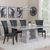 Milan Grey Marble Dining Set - Cadiz Black Leather Dining Chair