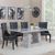 Milan Grey Marble Dining Set - Carmela Black Leather Dining Chair
