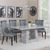 Milan Grey Marble Dining Set - Carmela Grey Leather Dining Chair