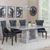 Milan Grey Marble Dining Set - Mimi Black Leather Dining Chair