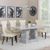 Milan Grey Marble Dining Set - Mimi Cream Leather Dining Chair
