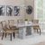 Milan Grey Marble Dining Set - Paris Taupe Leather Dining Chair with Brown Legs