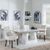Milan White Marble Dining Set - Knocker Back Champagne Velvet Fabric Dining Chair with Black Wooden Legs