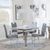 Louis 4 Seater Grey Marble and Chrome Square Dining Set - 4 Bianco Grey Faux Leather Dining Chair