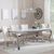 Louis Grey Marble and Chrome Dining Set - Knocker Back Champagne Velvet Fabric Dining Chair with Chrome Legs