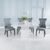 Turin White Marble Square Dining Set - Mimi Grey Faux Leather Chair