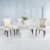 Turin White Marble Square Dining Set - Mimi Cream Faux Leather Chair