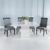 Turin White Marble Square Dining Set - Carmela Grey Faux Leather Chair