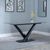 Maldon 6 Seater Grey Ceramic Dining Table with Black V Base - 160cm
