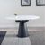 Carrara 4-6 Seater White Ceramic Round Swivel Motion Extending Dining Table with Black Pedestal Base - 135cm