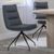 Diego Grey Leather Swivel Dining Chair with Black Legs