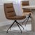 Diego Brown Leather Swivel Dining Chair with Black Legs