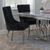 Knocker Back Black Velvet Fabric Dining Chair with Chrome Legs