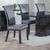 Cadiz Grey Leather Large High Back Dining Chair with Black Legs