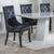 Carmela Black Leather Large High Back Dining Chair with Black Legs