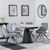 Carrara Grey Ceramic 4 Seater Round Extending Dining Set - 4 Arctic Grey Velvet Fabric Swivel Dining Chair