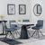 Carrara Grey Ceramic 4 Seater Round Extending Dining Set - 4 Boden Grey Fabric Swivel Dining Chair