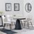 Carrara Grey Ceramic 4 Seater Round Extending Dining Set - 4 Corona Beige Fabric Dining Chair