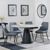 Carrara Grey Ceramic 4 Seater Round Extending Dining Set - 4 Darwin Grey Fabric Dining Chair