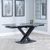 Arctic 6-8 Seater Black Ceramic Swivel Top Extending Dining Table with Cross Base - 140cm-200cm