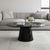 Carrera Black Marquina Engineered Marble Oval Coffee Table