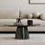 Carrera Black Marquina Engineered Marble Oval Coffee Table