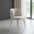 Sloane White Velvet Fabric Dining Chair with Gold Legs