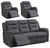 Harrogate Grey Fabric 3+1+1 Recliner Sofa Suite