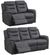 Harrogate Grey Fabric 3+2 Recliner Sofa Suite