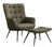 Katelyn Green Fabric Accent Armchair with Footstool