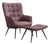 Katelyn Mulberry Fabric Accent Armchair with Footstool