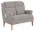 Lisbon Latte Fabric 2 Seater Sofa