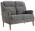 Lisbon Steel Blue Fabric 2 Seater Sofa