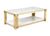 Belini White Sintered Stone and Gold Coffee Table