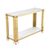 Belini White Sintered Stone and Gold Console Table