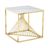Calabria White Sintered Stone and Gold End Table