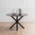 Heaven Brown Marble Effect 4 Seater Round Dining Table with Star Legs - 120cm
