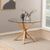 Heaven Glass 4 Seater Round Dining Table with Oak Star Legs - 119cm