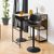 2 x Oregon Black Faux Leather Gas Lift Barstool with Back