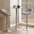 2 x Plump Taupe Faux Leather and Chrome Gas Lift Barstool