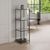 Seaford Clear Glass and Black Metal Narrow Open Shelving Unit