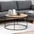 Seaford Oak and Black Metal Round Coffee Table