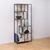 Seaford Sonoma Oak and Black Metal Tall Open Bookshelf
