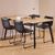 Cadiz Oak  Dining Set with 4 Black Vintage Dining Chair