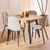 Cadiz Oak Round Dining Set with 4 Nesia Beige Fabric Dining Chair