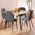Cadiz Oak Round Dining Set with 4 Nesia Dark Grey Fabric Dining Chair