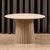 Christo White Oak 4 Seater Round Slatted Pedestal Dining Table - 120cm