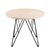 Prunus Beige Travertine Effect Round Side Table with Black Hairpin Legs