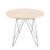Prunus Beige Travertine Effect Round Side Table with Chrome Hairpin Legs