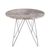 Prunus Brown Marble Round Side Table with Chrome Hairpin Legs